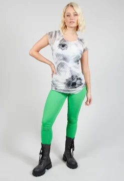 Jersey Leggings with Patch Detail in Gecko