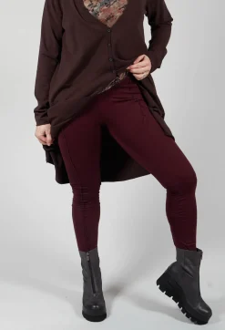 Jersey Leggings with Seam Detail in Umbra