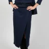 Jersey Pencil Skirt in Blue Nights