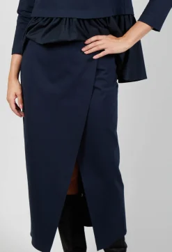 Jersey Pencil Skirt in Blue Nights