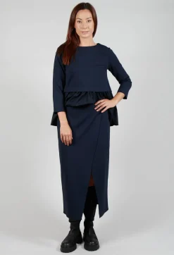 Jersey Pencil Skirt in Blue Nights