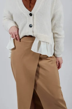 Jersey Pencil Skirt in Camel