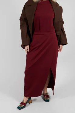 Jersey Pencil Skirt in Rumba
