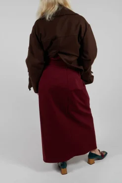 Jersey Pencil Skirt in Rumba