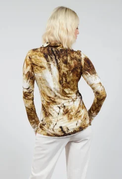 Jersey Shirt with Amber Marble Print