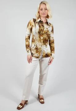 Jersey Shirt with Amber Marble Print