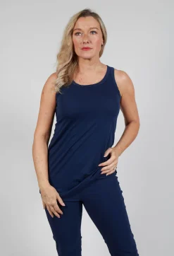 Jersey Sleeveless Top in Navy