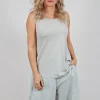 Jersey Sleeveless Top in Grey