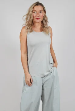 Jersey Sleeveless Top in Grey