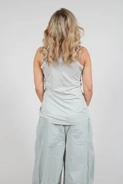 Jersey Sleeveless Top in Grey