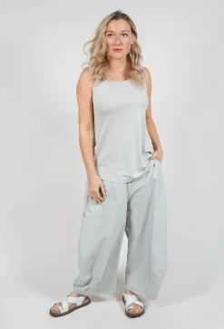 Jersey Sleeveless Top in Grey