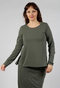 Jersey Top with A-Line Hem in Camp