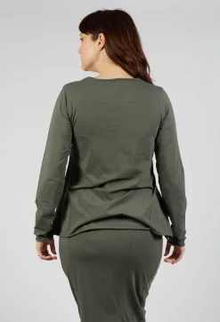 Jersey Top with A-Line Hem in Camp