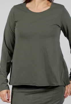 Jersey Top with A-Line Hem in Camp