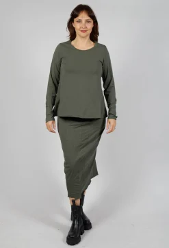 Jersey Top with A-Line Hem in Camp