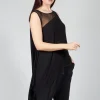 Jersey Top with Asymmetric Hem in Black