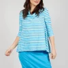 Jersey Top with Drawstring Hem in Malibu Print