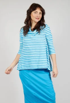 Jersey Top with Drawstring Hem in Malibu Print