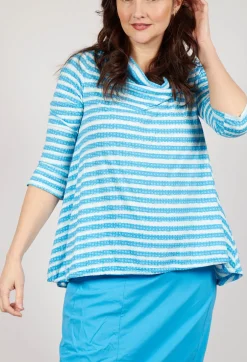 Jersey Top with Drawstring Hem in Malibu Print