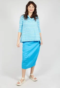 Jersey Top with Drawstring Hem in Malibu Print