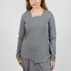 Jersey Top with Exposed Seams in Rock