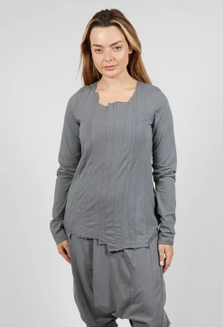 Jersey Top with Exposed Seams in Rock