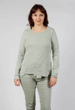 Jersey Top with Exposed Seams in Defender