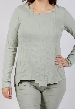 Jersey Top with Exposed Seams in Defender