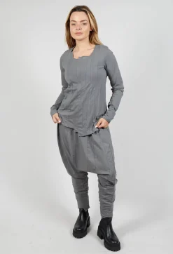 Jersey Top with Exposed Seams in Rock