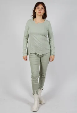 Jersey Top with Exposed Seams in Defender