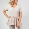 Jersey Top with Flared Hemline in Dots