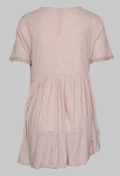 Jersey Top with Flared Hemline in Dots