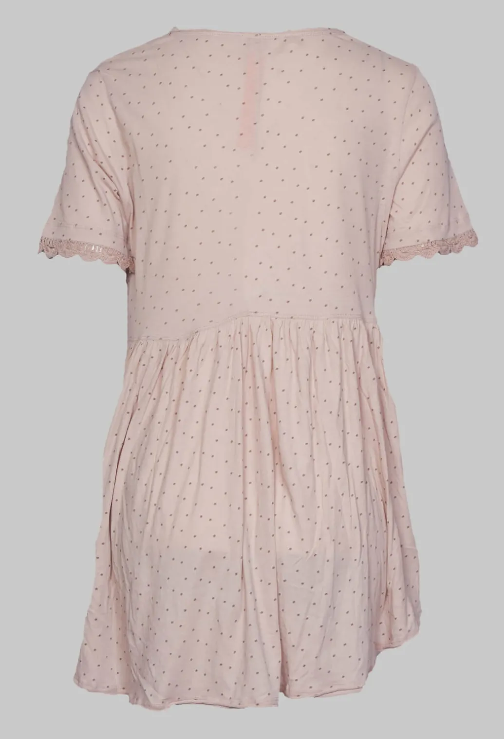 Jersey Top with Flared Hemline in Dots