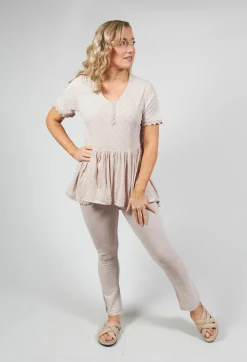 Jersey Top with Flared Hemline in Dots