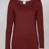Jersey Top with Long Sleeves in Red