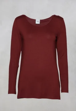 Jersey Top with Long Sleeves in Red