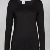Jersey Top with Long Sleeves in Black