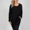 Jersey Top with Long Sleeves in Black