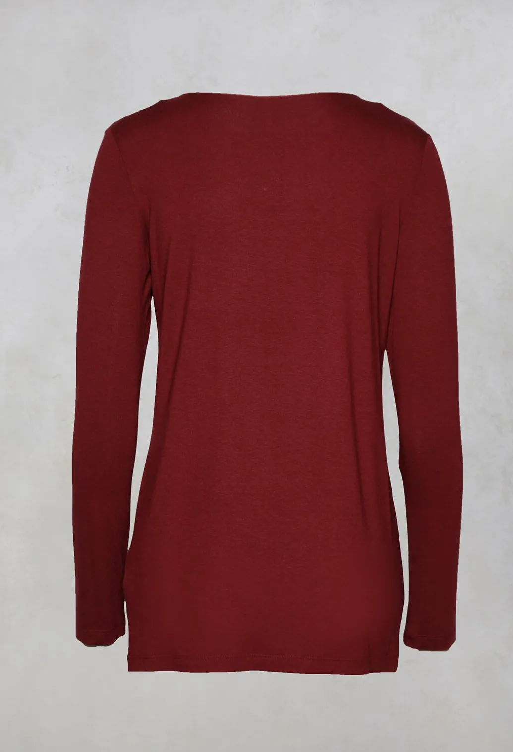 Jersey Top with Long Sleeves in Red