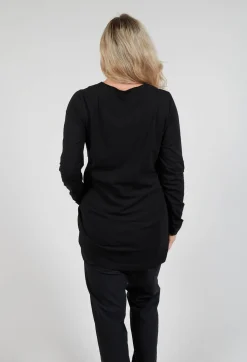 Jersey Top with Long Sleeves in Black