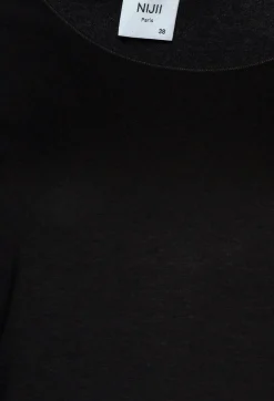 Jersey Top with Long Sleeves in Black
