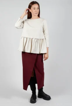 Jersey Top with Peplum Hem in Sandshell