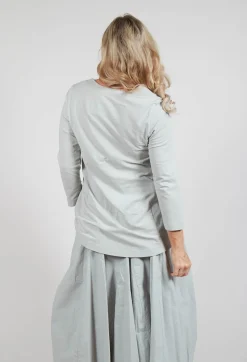 Jersey Top with Three Quarter Sleeves in Grey