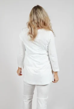 Jersey Top with Three Quarter Sleeves in Offwhite