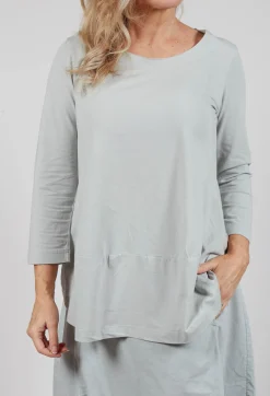 Jersey Top with Three Quarter Sleeves in Grey