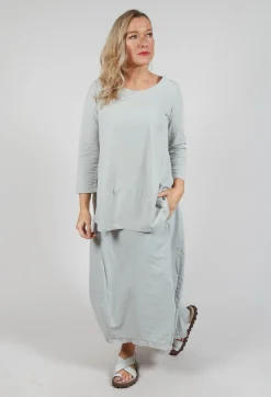 Jersey Top with Three Quarter Sleeves in Grey