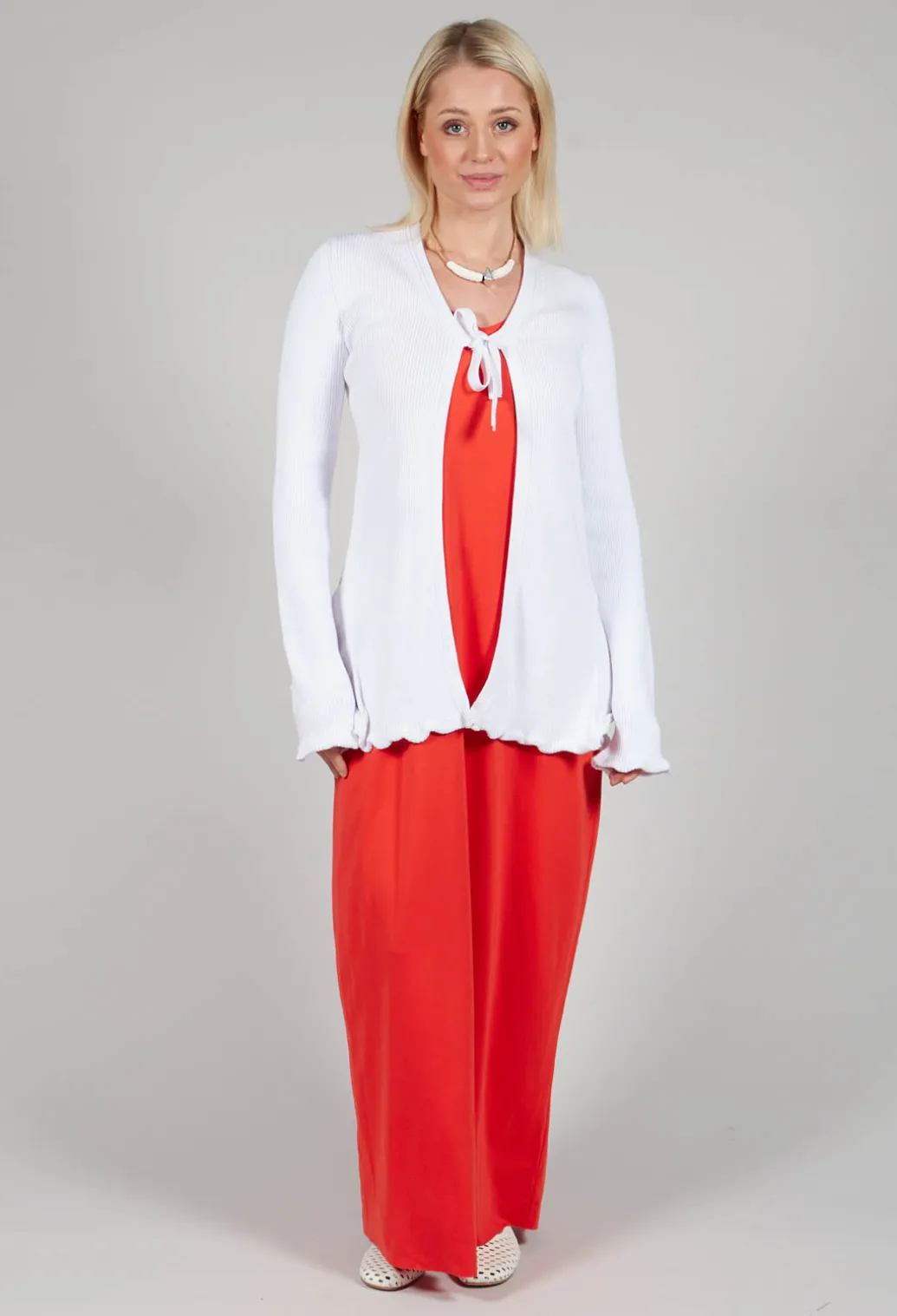 Jersey Vest Dress in Red