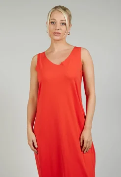 Jersey Vest Dress in Red