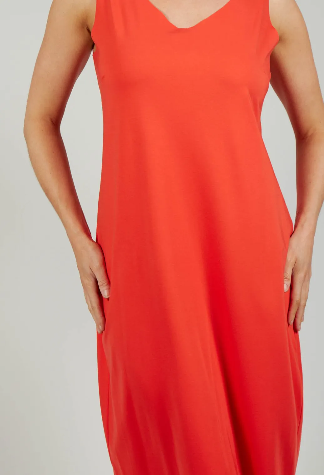 Jersey Vest Dress in Red
