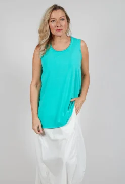 Jersey Vest Top in Aqua Jersey Vest Top in Aqua